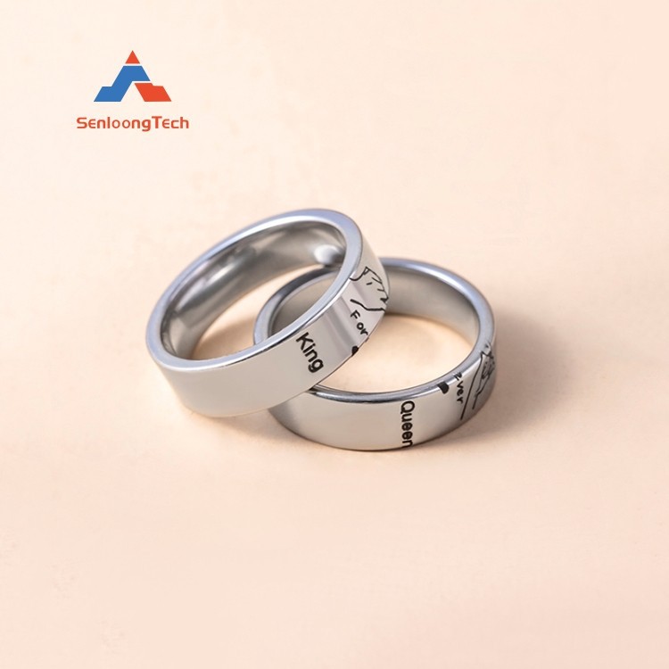 Hand etched wedding rings